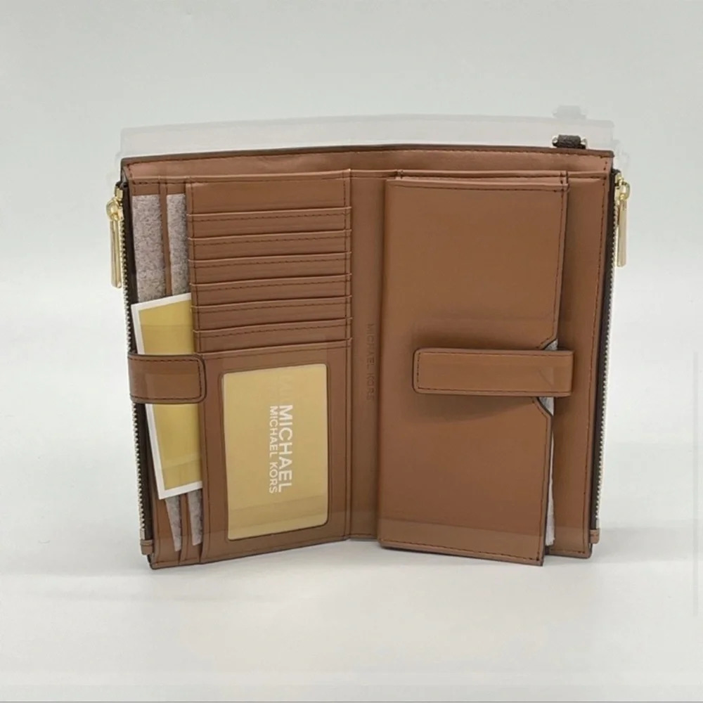 Michael Kors Large Double Zip Wallet Wristlet Brown (NWT) - Picture 6 of 9